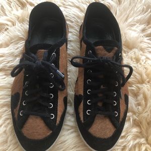 Burberry Heart Lace-Up Suede Sneakers